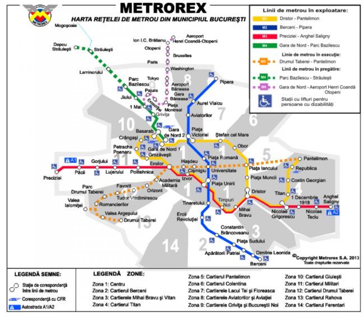 bukarešta zemljevid podzemne železnice