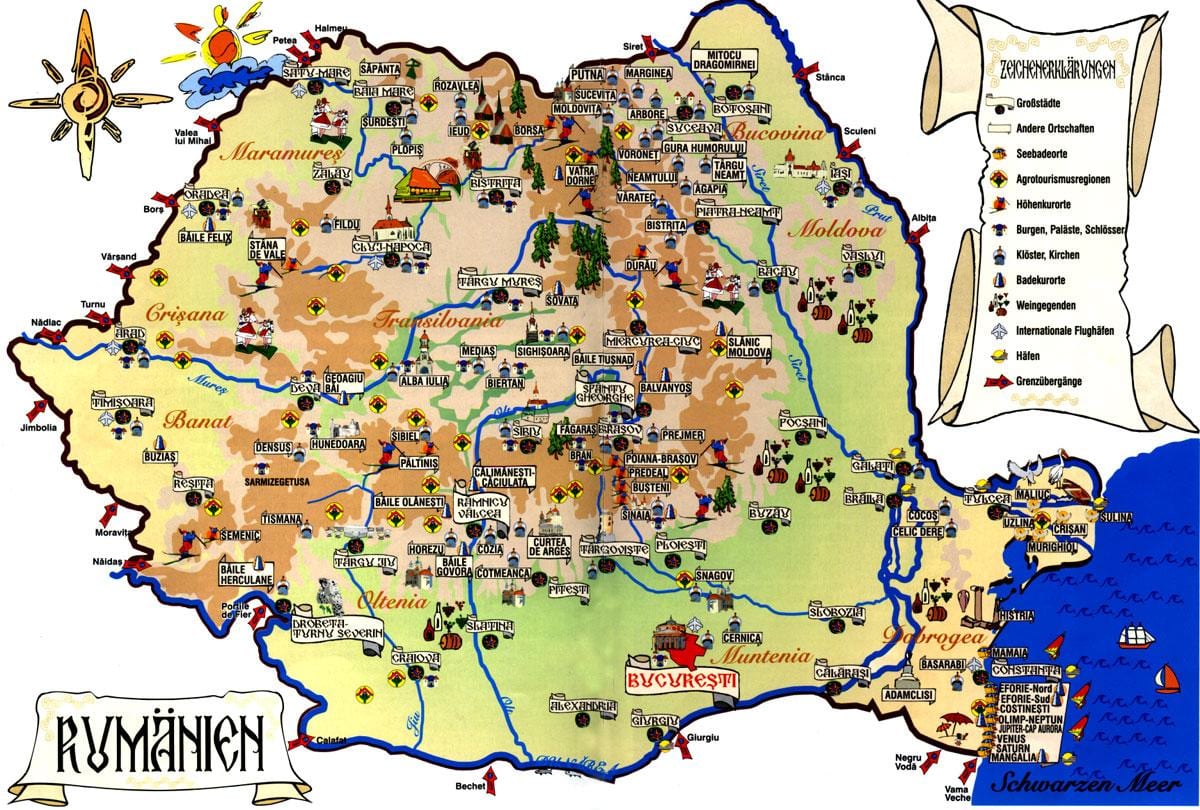 bukarešta turistični zemljevid