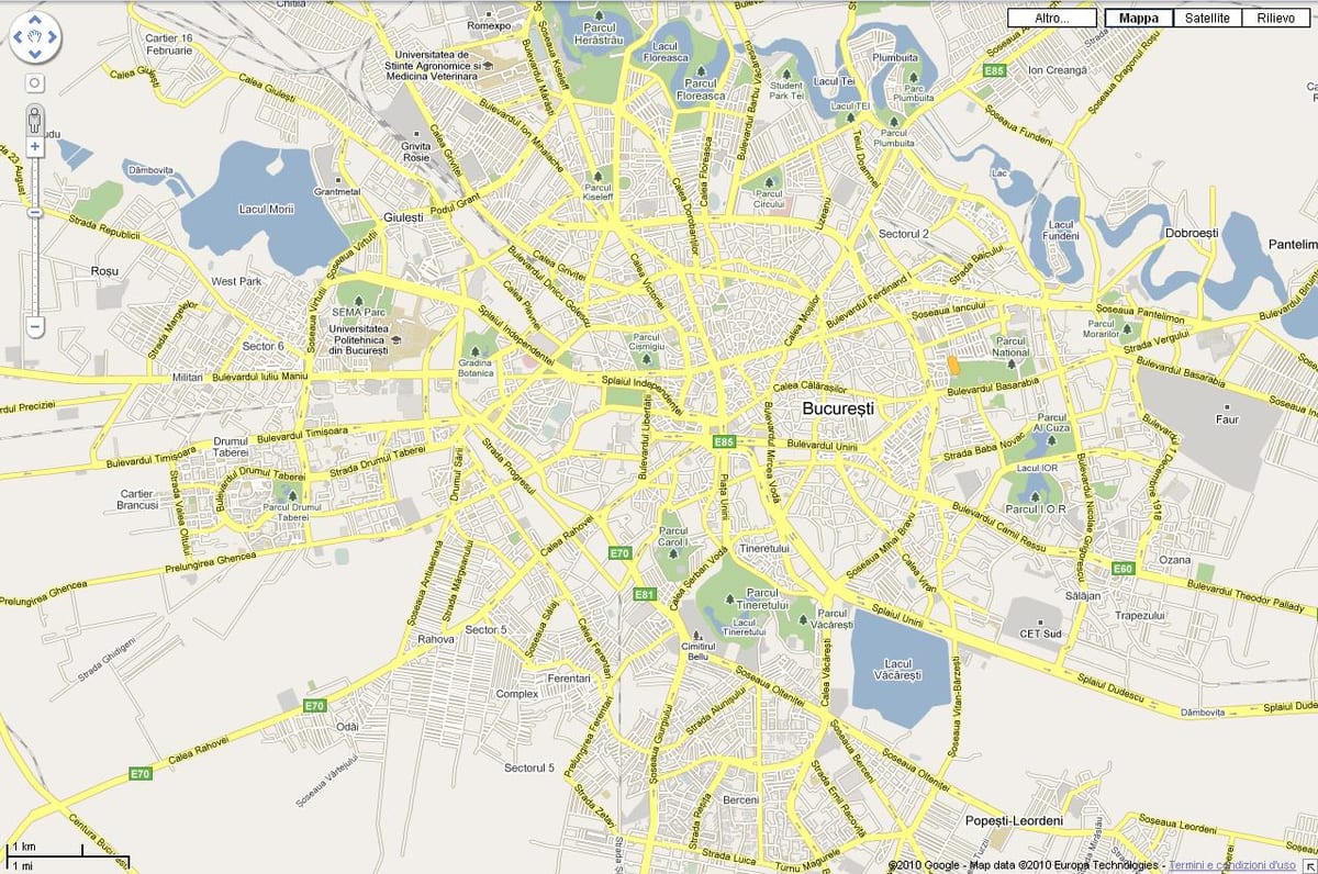 zemljevid bucuresti romunija