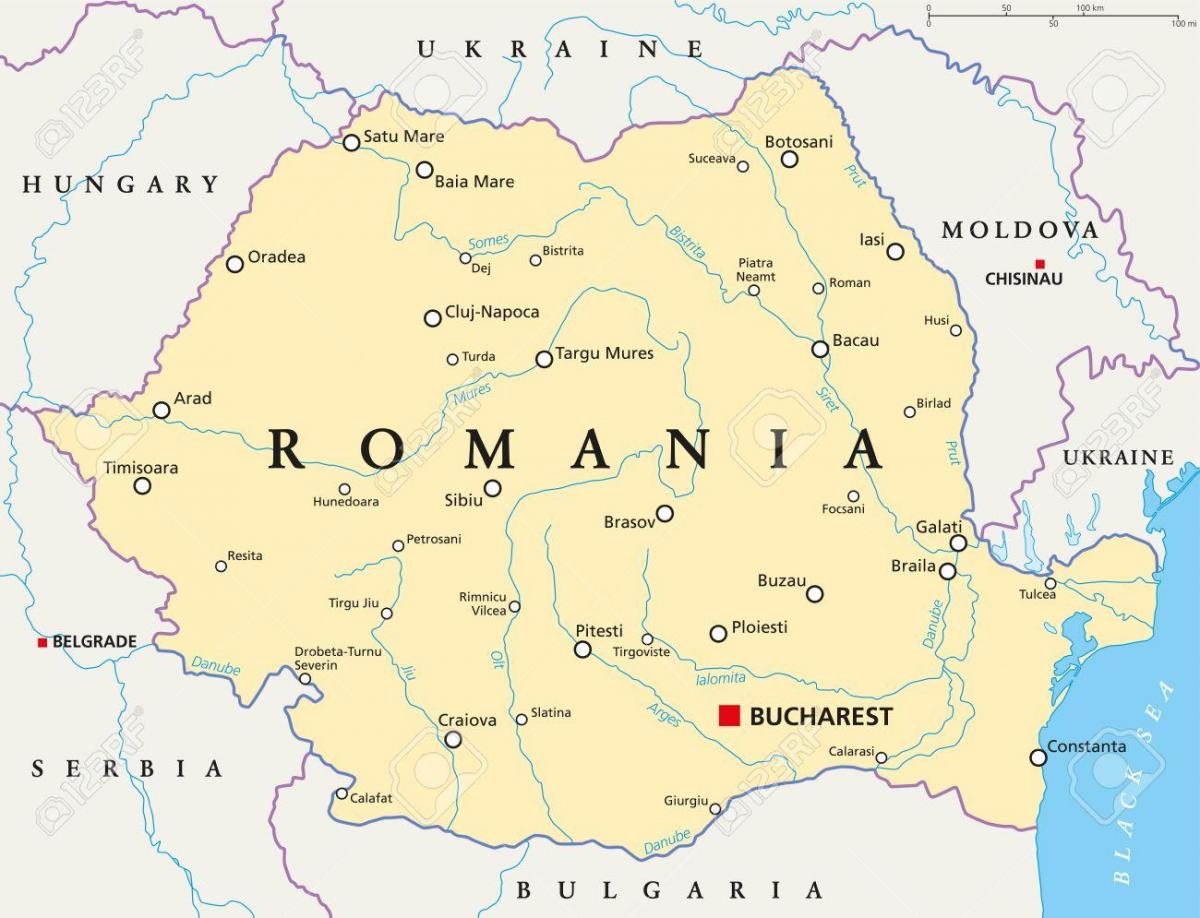 prestolnica romunije zemljevid