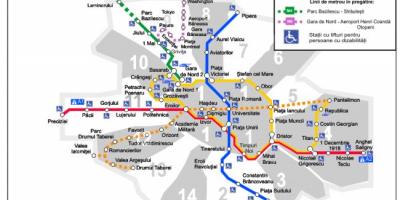 Bukarešta zemljevid podzemne železnice