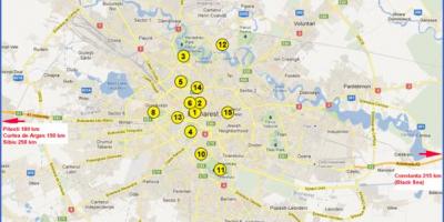 Zemljevid bukarešti zanimivosti 